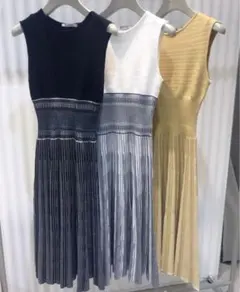 SNIDELニットプリーツワンピース