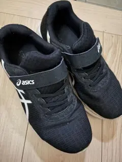 asics 黒 スニーカー ベルクロストラップ付き 23cm