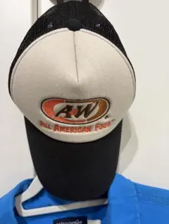 A&W メッシュキャップ ブラック ベージュ
