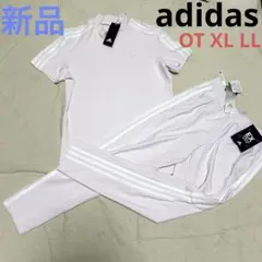 アディダス　レディース　セットアップ上下 モックネックシャツ　ロングパンツ　LL