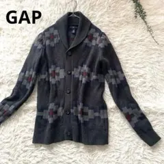 ギャップ GAP グレー 襟付き ダウン 長袖 ニット カーディガン メンズ S