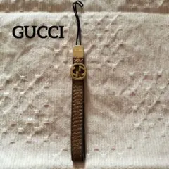 GUCCI グッチ 携帯ストラップ インターロッキング G ゴールド系