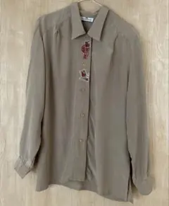 レディース　長袖ブラウス　絹100% シルク