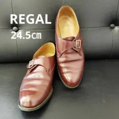 【0518A-2】REGAL モンクストラップ　ブラウン　24.5㎝　リーガルのサムネイル