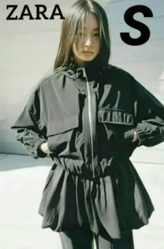 ZARA ラバーフィニッシュフーデッドジャケット