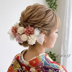 髪飾り【6452】ドライフラワー　結婚式　成人式　卒業式　七五三　前撮　振袖　袴