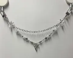 スクバチャーム バッグチャーム リボン 星 シルバー