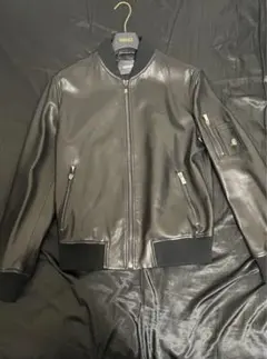 VERSACE レザージャケット ブラックのサムネイル