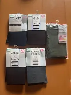 【新品未使用】レディースタイツセット/L〜XL/UNIQLOヒートテックタイツ