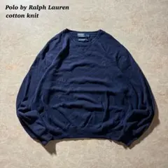Polo by Ralph Laurenコットンニット短丈ネイビー刺繍ポニー美品
