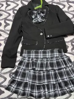 入学式-卒業式即日発送 165サイズ　3点セット黒のフォーマルスーツ リボン付き