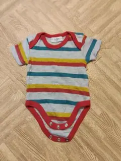 カラフルストライプ 半袖ボディスーツ