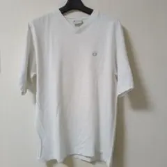 Champion ホワイト Vネック Tシャツ