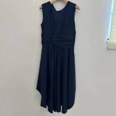 【値下げ中！使用感あり】パーティドレス ネイビー グレー 38 結婚式 きれいめ