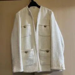 Mila Owen ミラオーウェン ノーカラー　ツイードジャケット