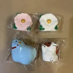 つばき2体、うし、いぬおみくじ置物のサムネイル