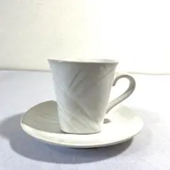 美品　vintage 白磁　1980年代　コーヒー　カップ&ソーサー