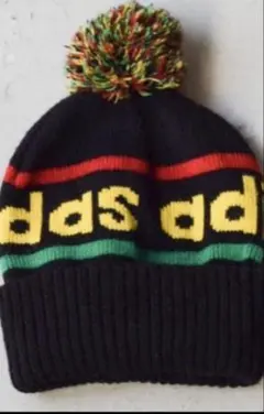 美アディダス　ラスタカラー　ニット帽　ニットキャップ　レゲエ　常田