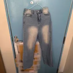 ストレートデニム ライトブルー ハイウエスト