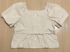 NICE CLAUP パフスリーブ ブラウス アイボリー Fサイズ
