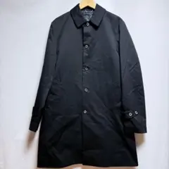 D'URBAN シルク混 メランジカルゼ ステンカラーコート 撥水 M ブラック