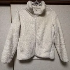 ユニクロ　ファーリーフリースフルジップジャケット　オフホワイト　白