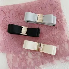 【バックル付リボンクリップ】ヘアクリップ　ハンドメイド　まとめ髪　お呼ばれ