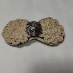 リボン型ヘアピン 金色装飾付き　アンティーク　クラシック