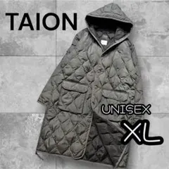 極美品 TAION ミニタリーフードダウンコート キルティングダウンジャケット