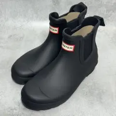 【極美品】HUNTER UK4 23cm ブラック チェルシー レインブーツ