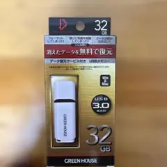 GREEN HOUSE USBメモリ 32GB データ復元サービス付き