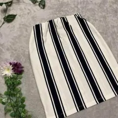 美品【セシルマクビー】ひざ丈スカート ミニ タイト ウエストゴム M 大人可愛い