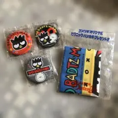 バッドばつ丸 缶バッジ3個＆ハンカチセット 1997年