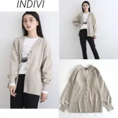 INDIVI ◆【軽い羽織りに最適！/洗える/ウール混】Vネックカーディガン