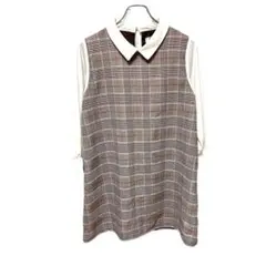 emsexcite エムズエキサイト ワンピース 長袖 チェック 襟付き