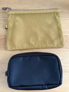 無印良品　ダブルファスナーケースMとナイロンコンパクトポーチ　2個セット
