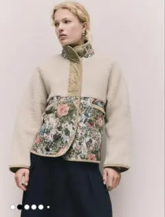 NEXT フリースアウター　花柄　ゴブラン