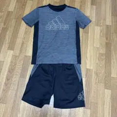 adidas Tシャツ　ハーフパンツ　上下セット 150cm グレー/ブラック