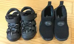 ムーンスター　キッズサンダル 16.0cm 2足セット　ブラック　黒
