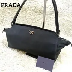 507 PRADA ハンドバック ショルダー 三角ロゴ ナイロン レザー 黒