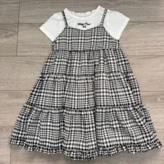 メゾピアノ　ティアードワンピース110cm