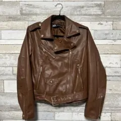 ZARA ブラウン ライダースジャケット L