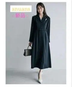 ⭐︎新品⭐︎【anuans】ダブルサテングレースワンピース　M