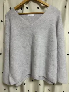 JEANASIS Vネック リブ編み ニット