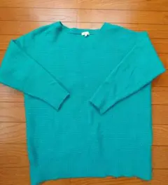 HusHusH ターコイズ Vネックニットセーター サイズ2（M）ゆったりめ