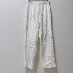 １点もの★ホワイト 【フリー】　プリーツ ワイドパンツ　お出かけ　大人女子