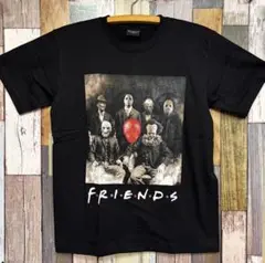 L★新品ペニーワイズ★ジェイソン★フレディ★ソウ★ホラー映画パロディTシャツ