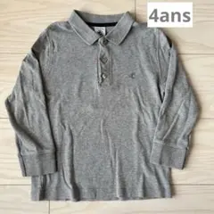 ⭐︎プチバトー　長袖ポロシャツ 104cm グレー⭐︎