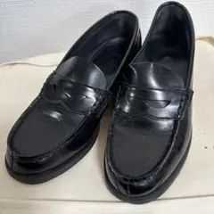 HARUTA 黒のレザー ローファー24cm EE