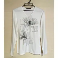 ゴスタールジフーガ プリント Vネック Tシャツ ホワイト (44)